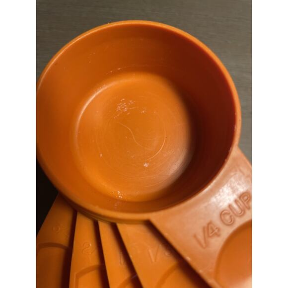 Tupperware Measuring Stacking Cups Set of 5 Orange VTG 1970sRetro-1 cup missing - Picture 8 of 8